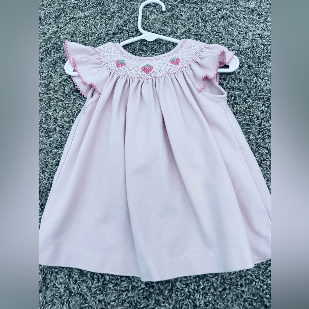 Petit Bebe Strawberry Smocked Dress